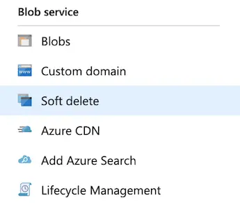 azure blob service settings