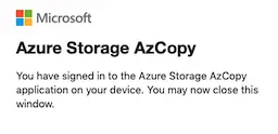 azure storage azcopy message
